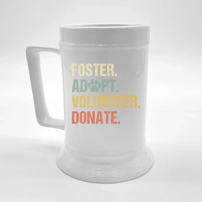 Vintage Foster Adopt Volunteer Donate Animals Rescue Shelter Front & Back Beer Stein