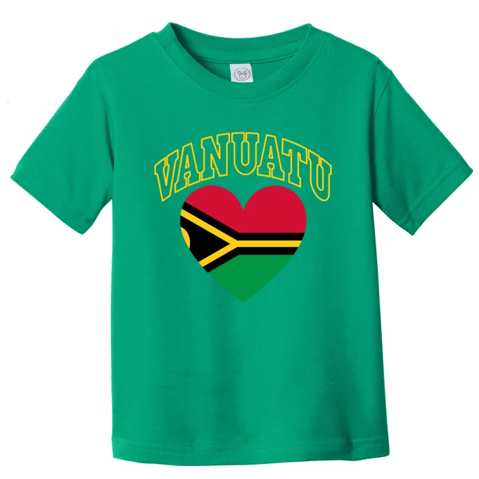 Vanuatu Flag Athletic Heart Gift Toddler T-Shirt