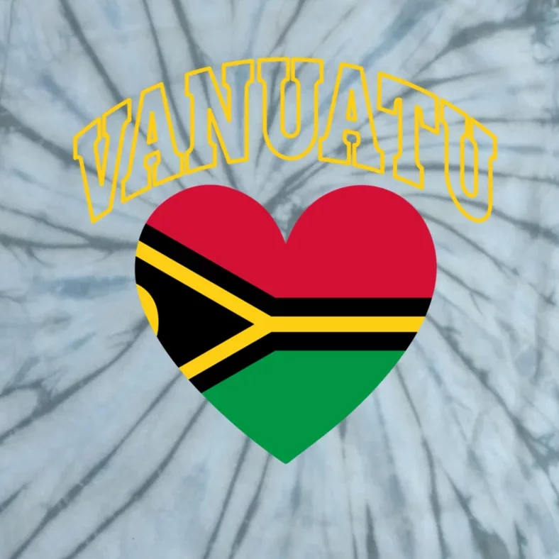 Vanuatu Flag Athletic Heart Gift Tie-Dye T-Shirt