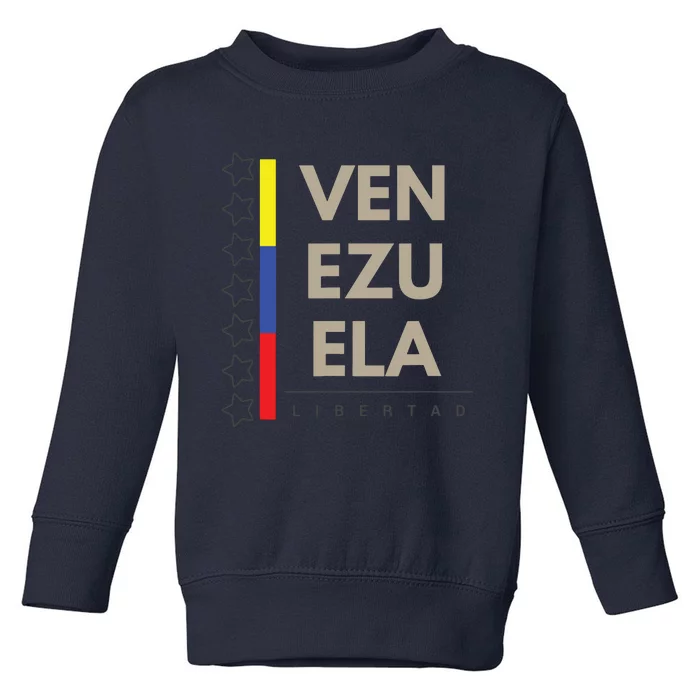 Venezuelan Flag Apparel With 7 Stars Libertad Tricolor Gift Toddler Sweatshirt