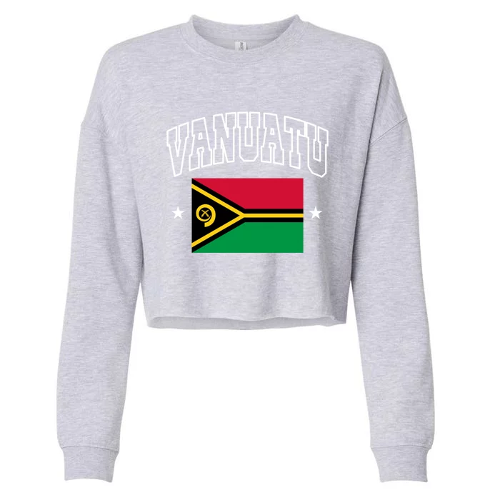 Vanuatu Flag Athletic Patriotic Design Meaningful Gift Cropped Pullover Crew