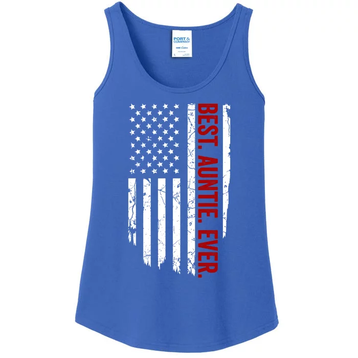 Vintage Funny American Flag Best Auntie Ever Funny Gift Ladies Essential Tank