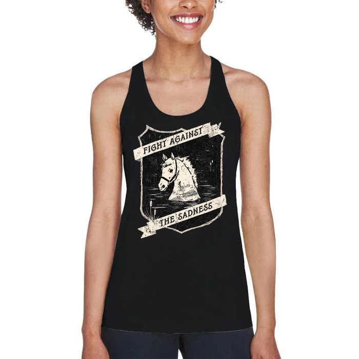 Vintage Fight Against The Sadness Women's Racerback Tank