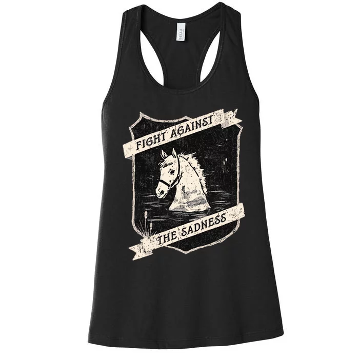 Vintage Fight Against The Sadness Women's Racerback Tank