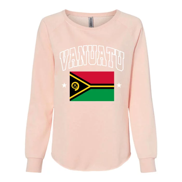 Vanuatu Flag Athletic Patriotic Design Cool Gift Womens California Wash Sweatshirt