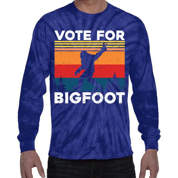 Vote For Bigfoot Tie-Dye Long Sleeve Shirt