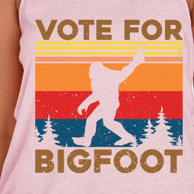 Vote For Bigfoot Women's Knotted Racerback Tank