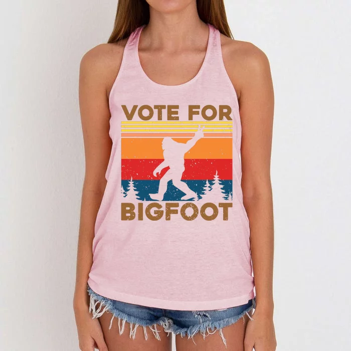 Vote For Bigfoot Women's Knotted Racerback Tank