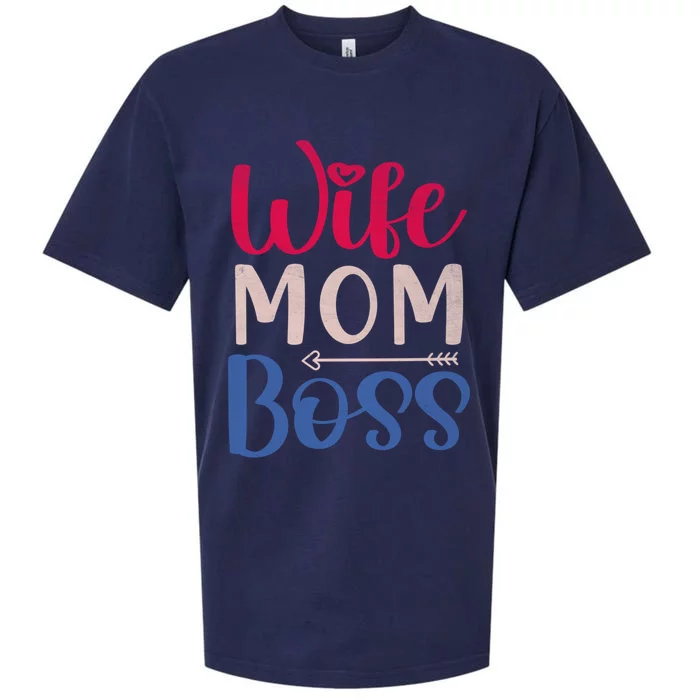 Vintage Funny Boss Lady Mother's Day Wife Mom Boss Gift Sueded Cloud Jersey T-Shirt