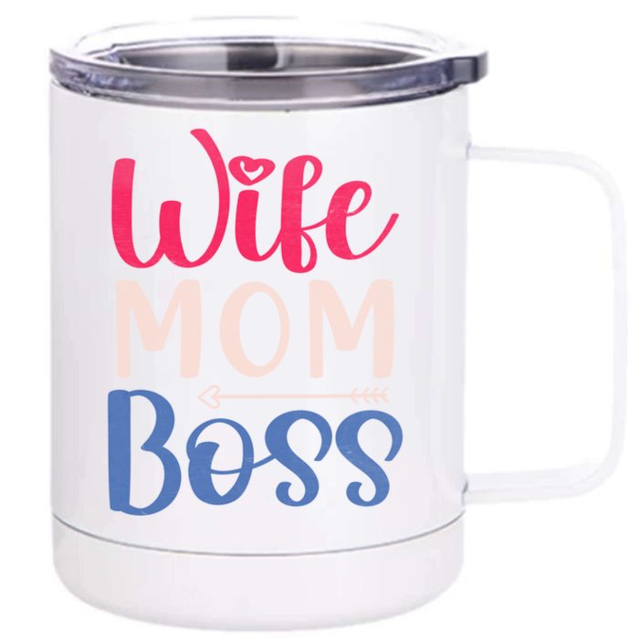 Vintage Funny Boss Lady Mother's Day Wife Mom Boss Gift Front & Back 12oz Stainless Steel Tumbler Cup