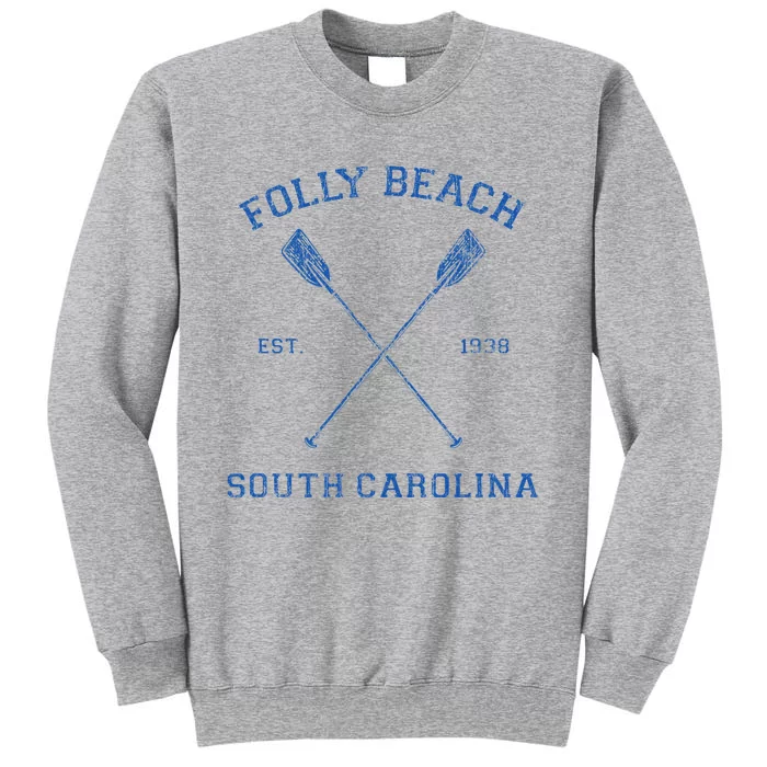 Vintage Folly Beach Vacation Tall Sweatshirt