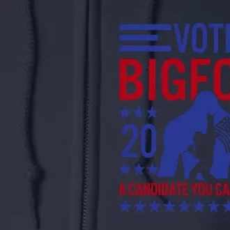 Vote For Bigfoot 2024 Funny Sasquatch Presidential Election Full Zip Hoodie