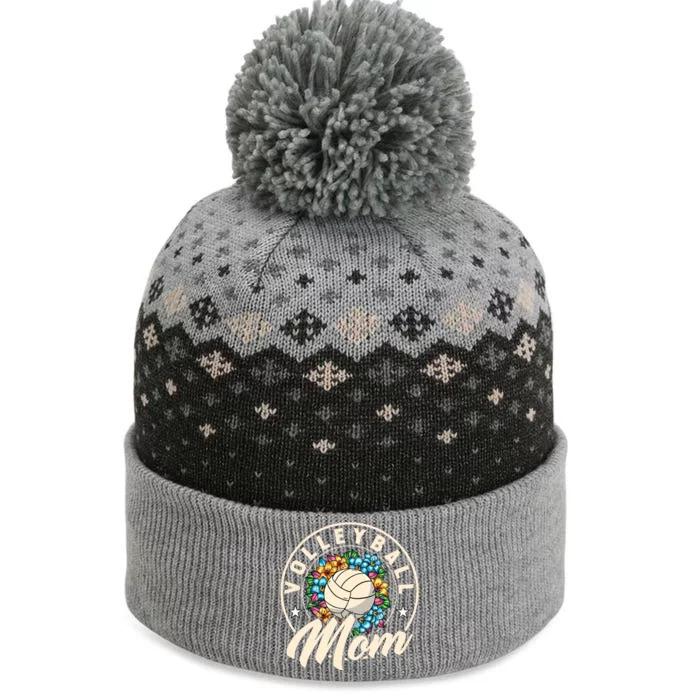 Volleymom For Beach Sports Player And Volleyball Moms Gift The Baniff Cuffed Pom Beanie