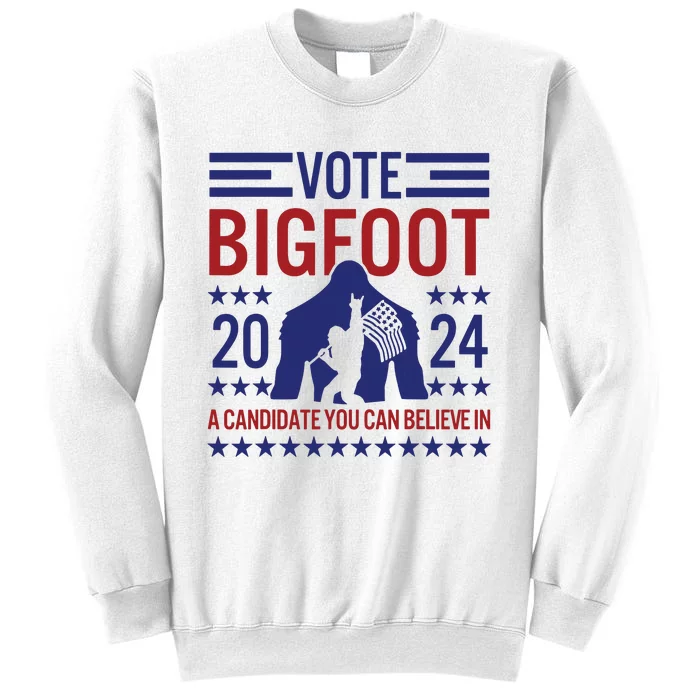 Vote For Bigfoot 2024 Funny Sasquatch Presidential Election Sweatshirt