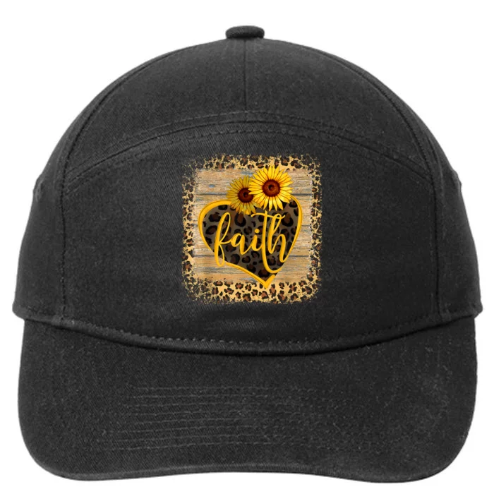 Vintage Faith Cross Sunflower Butterflies Flowers Christians 7-Panel Snapback Hat