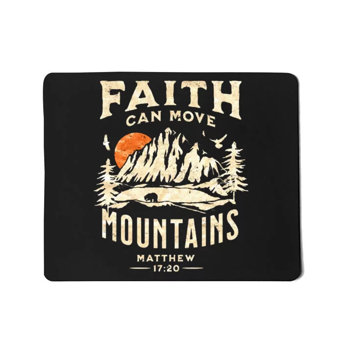 Vintage Faith Can Move Mountains Christian Mousepad