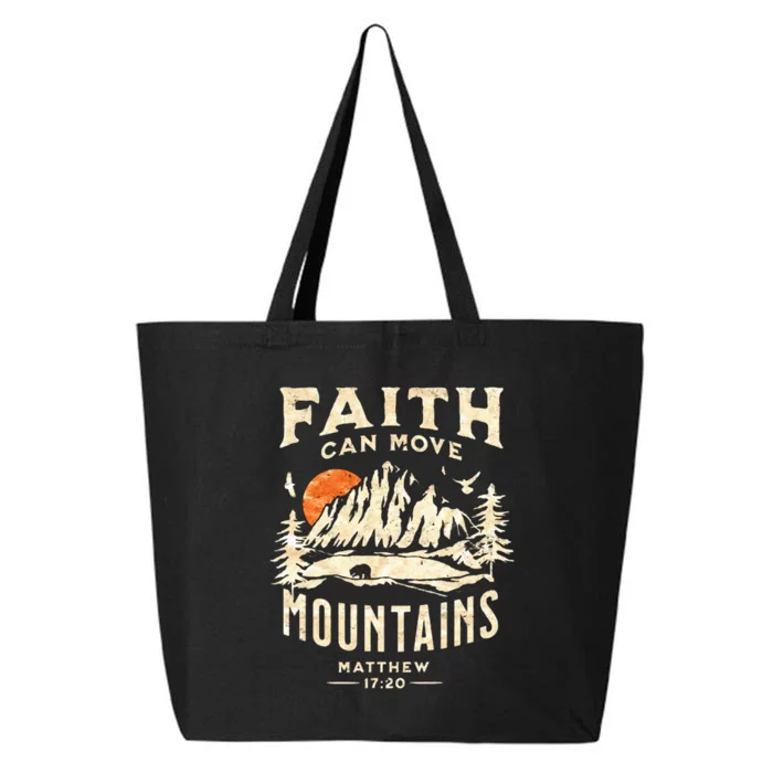 Vintage Faith Can Move Mountains Christian 25L Jumbo Tote