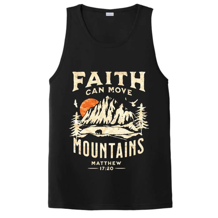 Vintage Faith Can Move Mountains Christian Performance Tank