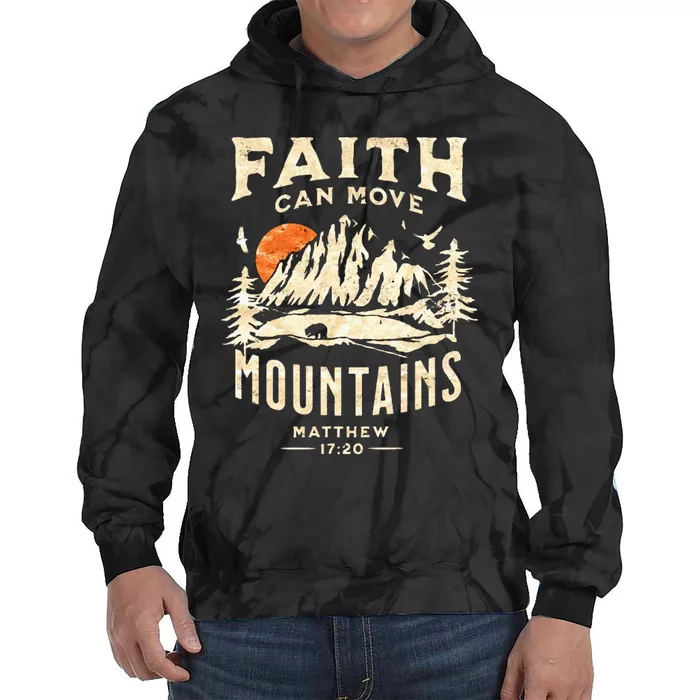 Vintage Faith Can Move Mountains Christian Tie Dye Hoodie