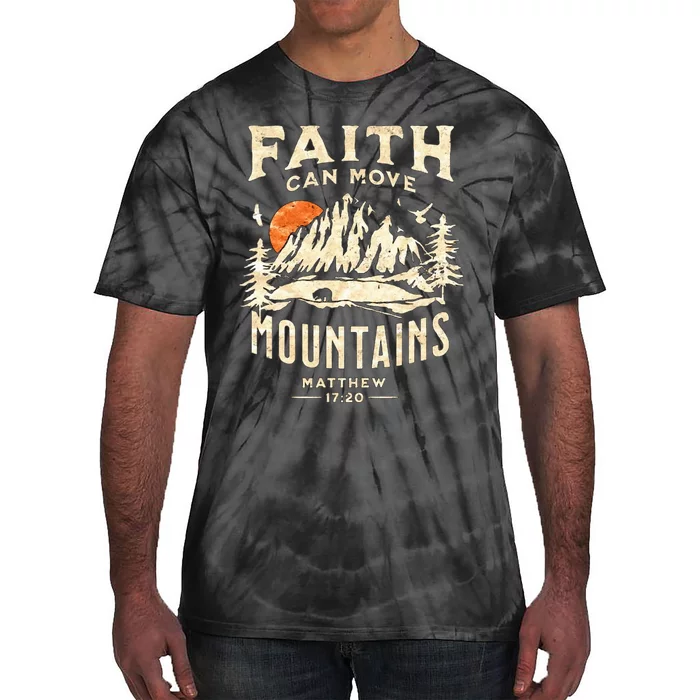 Vintage Faith Can Move Mountains Christian Tie-Dye T-Shirt