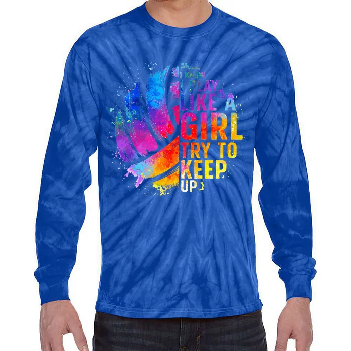 Volleyball For College Volleyball Lovers Tie-Dye Long Sleeve Shirt