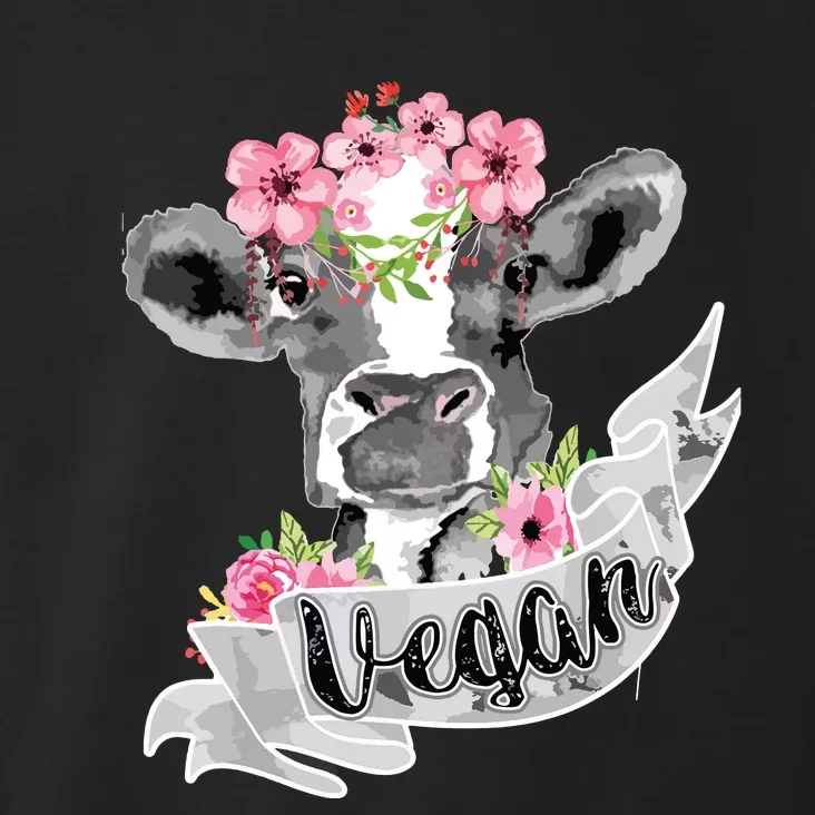 Vegan Funny Cow With Flower Headband Gift Toddler Hoodie