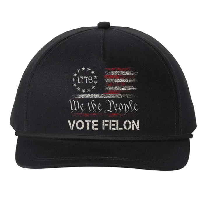 Vote Felon Convicted Felon Funny Pro Trump 2024 Snapback Five-Panel Rope Hat