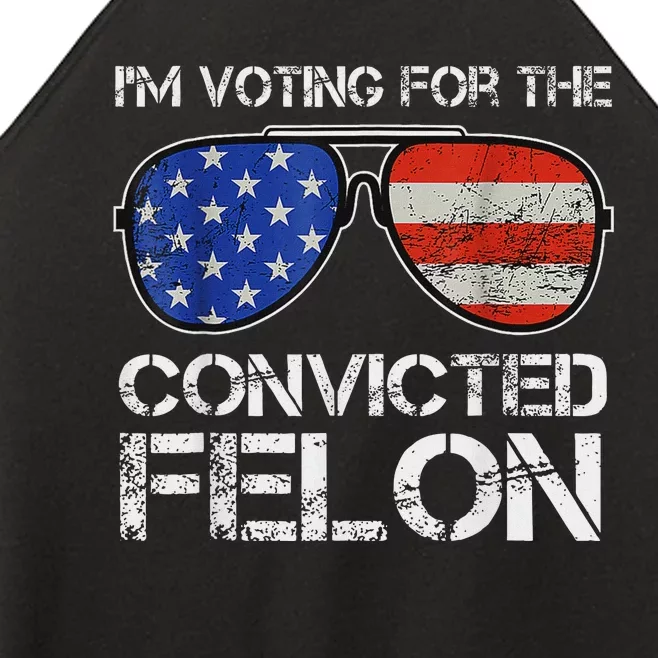 Voting For Convicted Felon 2024 Us Flag Women’s Perfect Tri Rocker Tank