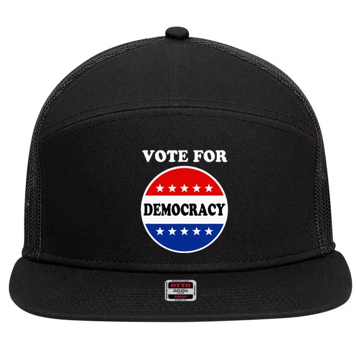 Vote For Democracy In 2024 Political 7 Panel Mesh Trucker Snapback Hat