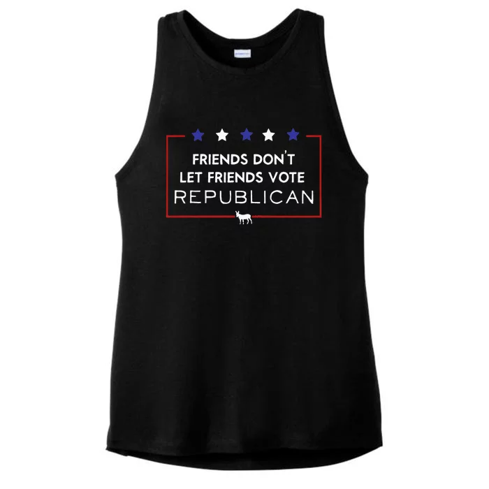 Voter Friends Dont Let Friends Vote Republican Ladies Tri-Blend Wicking Tank