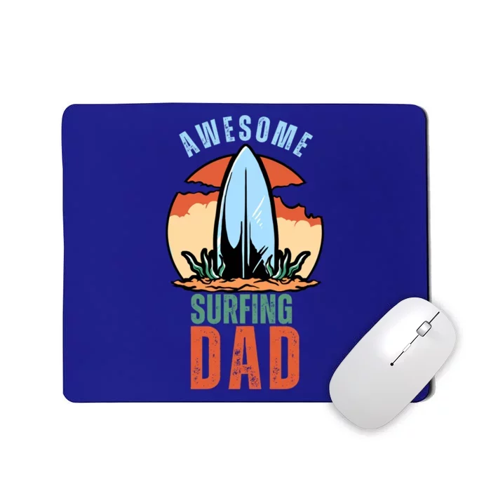 Vintage Fathers Day Awesome Surfing Dad Ever Gift Mousepad