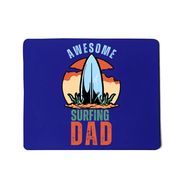 Vintage Fathers Day Awesome Surfing Dad Ever Gift Mousepad