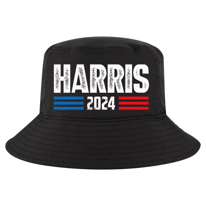 Vote For Democracy Retro Us Flag Vote Kamala Harris 2024 Cool Comfort Performance Bucket Hat