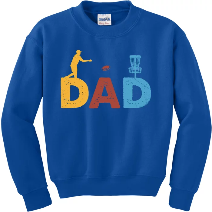 Vintage FatherS Day Best Dad By Par Cute Disc Golf Gift Kids Sweatshirt