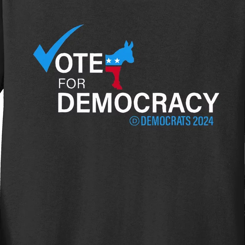 Vote For Democracy Kids Long Sleeve Shirt