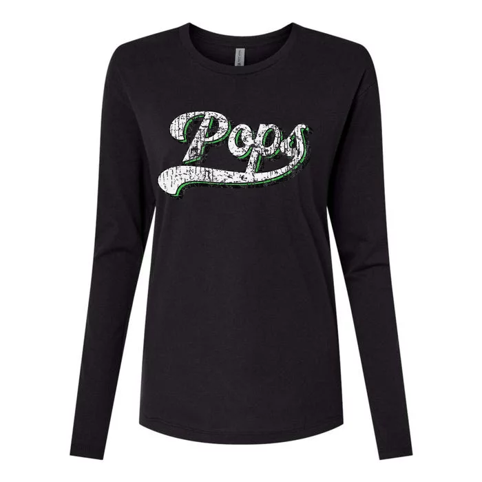 Vintage Fathers Day Pops Womens Cotton Relaxed Long Sleeve T-Shirt