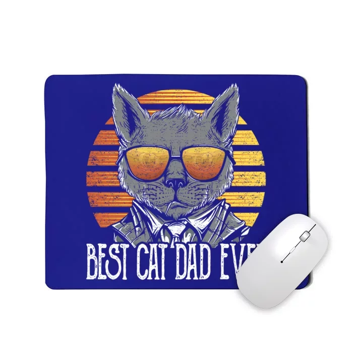 Vintage Fathers Day Funny Cat Lovers Gift Best Cat Dad Ever Meaningful Gift Mousepad