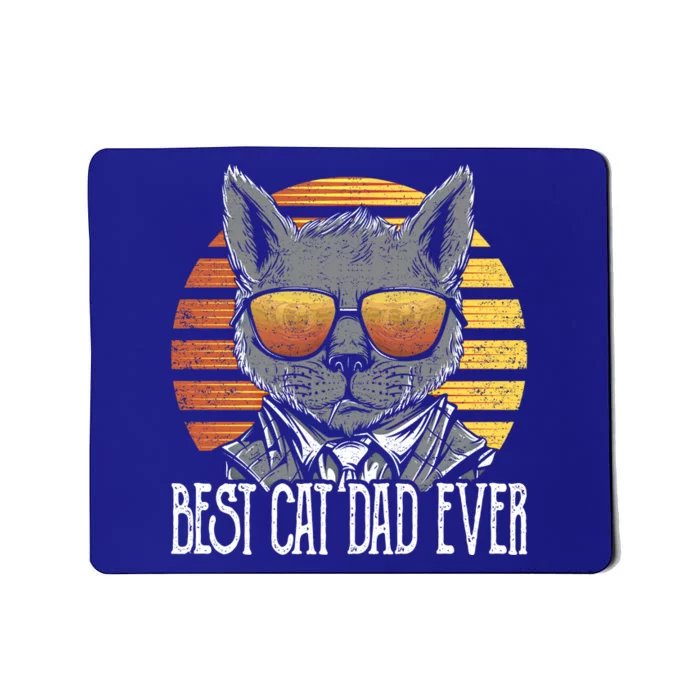 Vintage Fathers Day Funny Cat Lovers Gift Best Cat Dad Ever Meaningful Gift Mousepad