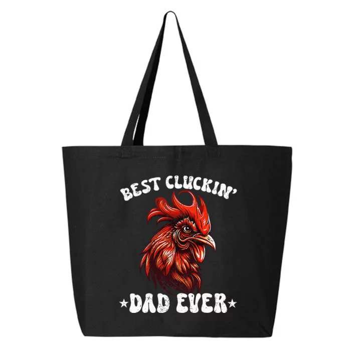 Vintage Fathers Day Tee Chicken Dad Best Cluckin Dad Ever 25L Jumbo Tote