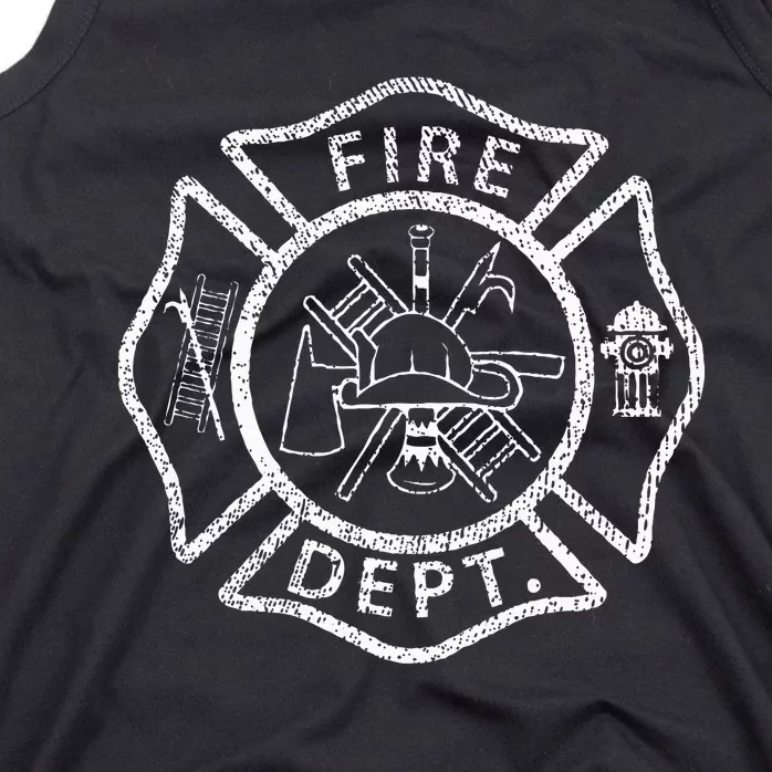 Vintage Fire Department Uniform Fireman Firefighter Tank Top