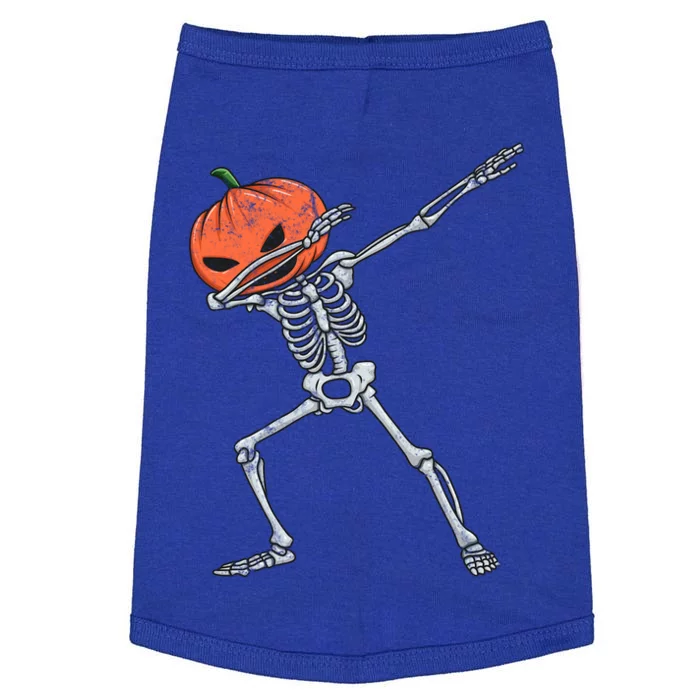 Vintage Funny Dabbing Skeleton Pumpkin Head Halloween Dab Gift Doggie Tank