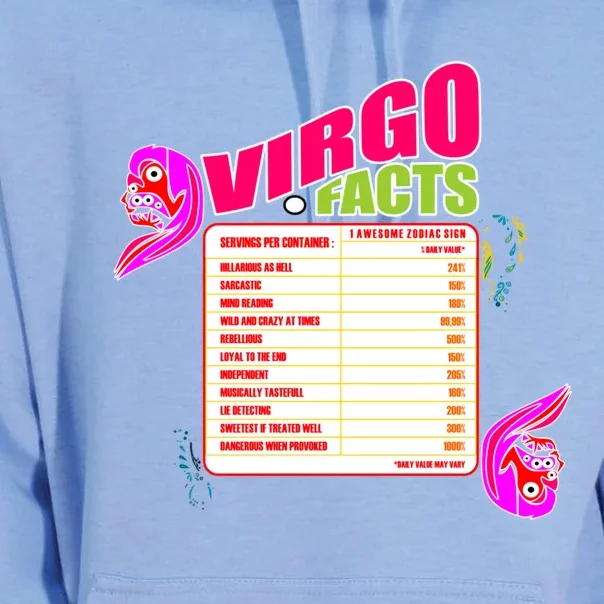 Virgo Facts Daily Serving Per Container Funny Virgo Zodiac Cute Gift Unisex Surf Hoodie