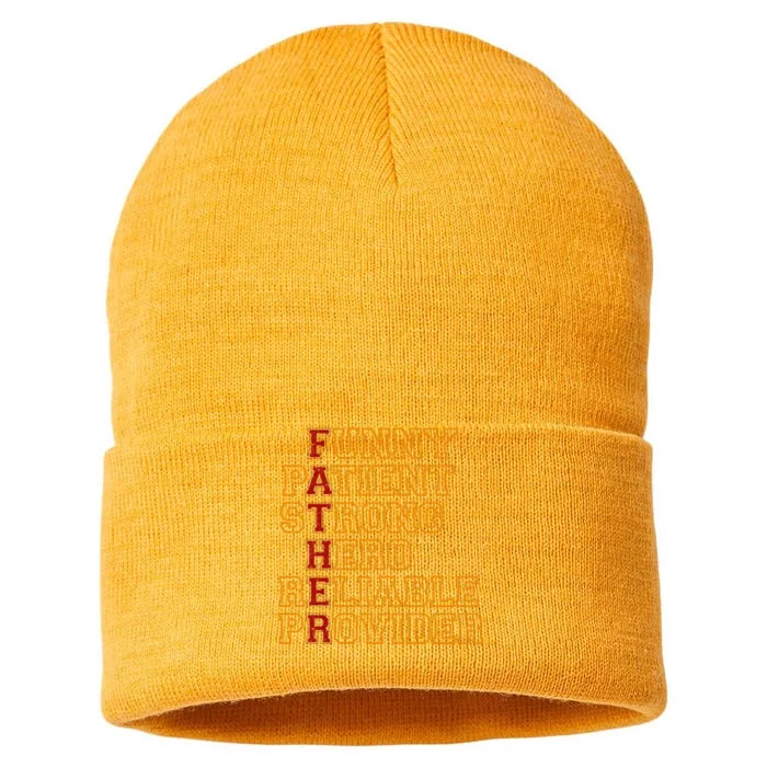 Vintage Father Definition Funny Sustainable Knit Beanie