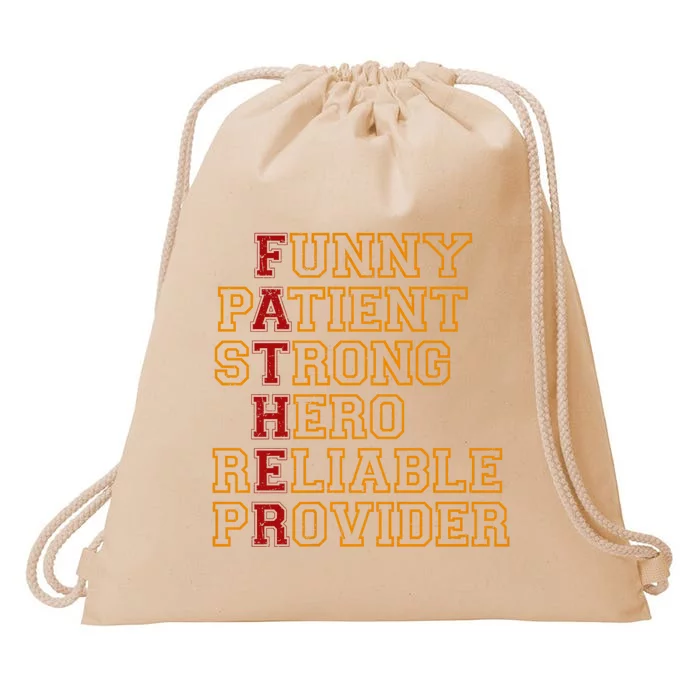 Vintage Father Definition Funny Drawstring Bag