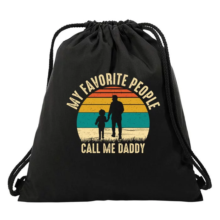 Vintage FatherS Day Graphic Drawstring Bag