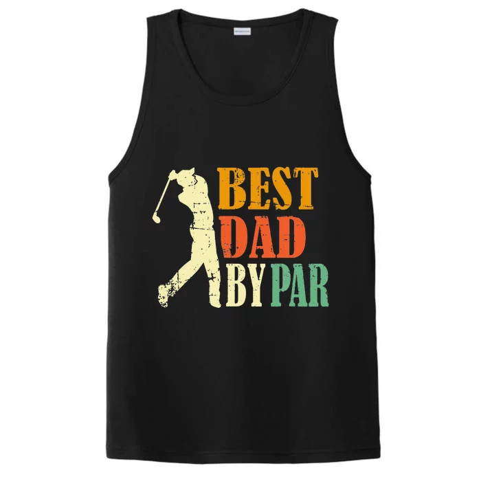 Vintage Father's Day Golfing Best Dad By Par Performance Tank