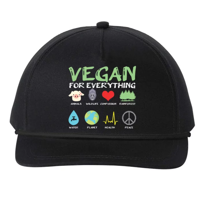 Vegan For Everything Animals Planet Health Go Vegan Snapback Five-Panel Rope Hat