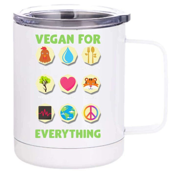 Vegan For Everything Vegan Front & Back 12oz Stainless Steel Tumbler Cup