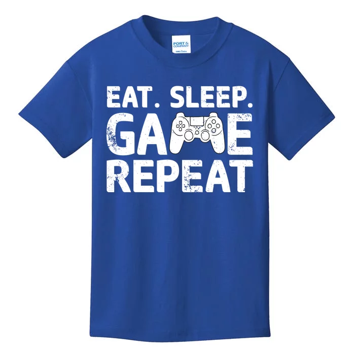 Vintage Funny Eat Sleep Game Repeat Gaming Gift Kids T-Shirt