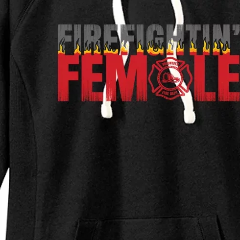 Volunteer Firefighter Emblem Logo Gift Fire Fighting Female Gift Women's Fleece Hoodie